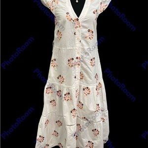 Lela Rose White Floral Maxi Dress